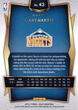 2016-17 Panini Select #43 Gary Harris Back