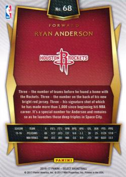 2016-17 Panini Select #68 Ryan Anderson Back