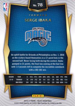2016-17 Panini Select #78 Serge Ibaka Back