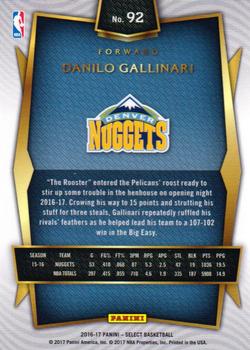 2016-17 Panini Select #92 Danilo Gallinari Back