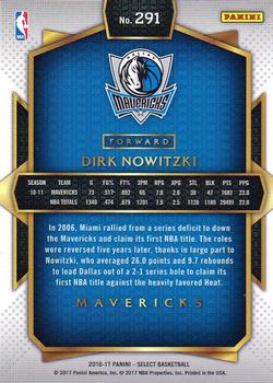 2016-17 Panini Select #291 Dirk Nowitzki Back