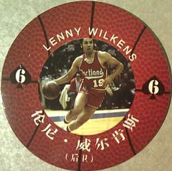 2008 NBA Legends Chinese Round Ball Playing Cards #6♠ Lenny Wilkens Front