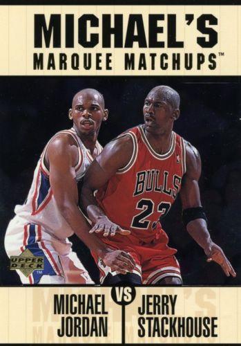 1997-98 Upper Deck Michael Jordan's Marquee Matchups #MM8 Michael Jordan / Jerry Stackhouse Front
