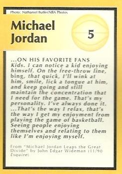 1991 Tuff Stuff Jr. Special Issue NBA Finals #5 Michael Jordan Back