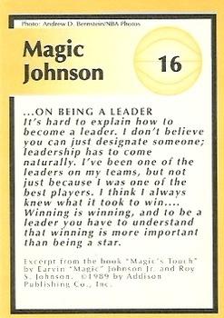 1991 Tuff Stuff Jr. Special Issue NBA Finals #16 Magic Johnson Back