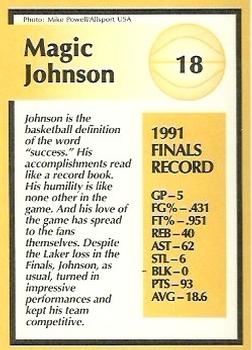 1991 Tuff Stuff Jr. Special Issue NBA Finals #18 Magic Johnson Back