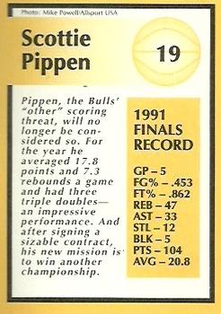 1991 Tuff Stuff Jr. Special Issue NBA Finals #19 Scottie Pippen Back