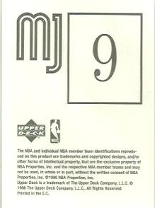 1998 Upper Deck Michael Jordan Stickers #9 Michael Jordan Back