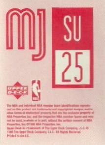 1998 Upper Deck Michael Jordan Stickers - Stick 'Ums #SU25 Michael Jordan Back