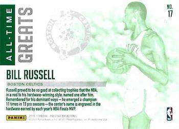 2016-17 Panini Prestige - All-Time Greats #17 Bill Russell Back