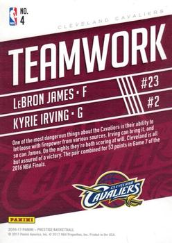 2016-17 Panini Prestige - Teamwork #4 Kyrie Irving / LeBron James Back