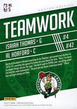 2016-17 Panini Prestige - Teamwork #5 Isaiah Thomas / Al Horford Back