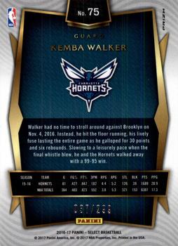 2016-17 Panini Select - Blue Prizms #75 Kemba Walker Back