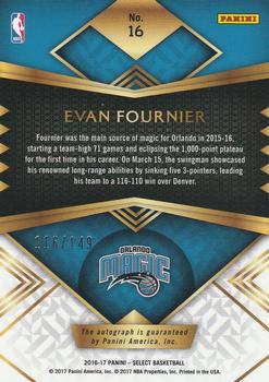 2016-17 Panini Select - Signatures #16 Evan Fournier Back