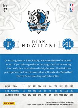 2016-17 Panini Excalibur #37 Dirk Nowitzki Back