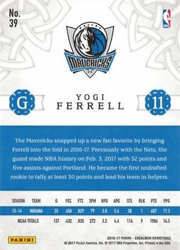 2016-17 Panini Excalibur #39 Yogi Ferrell Back