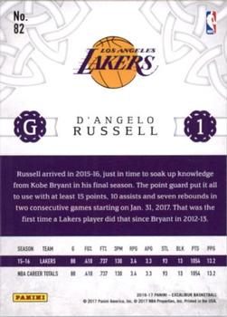 2016-17 Panini Excalibur #82 D'Angelo Russell Back