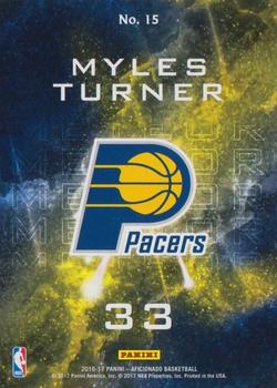 2016-17 Panini Aficionado - Meteor #15 Myles Turner Back