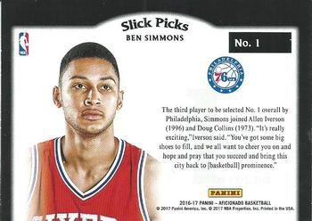 2016-17 Panini Aficionado - Slick Picks #1 Ben Simmons Back