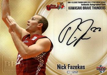 2016-17 BBM B.League Fast Break - Authentic Autographed Card #NNO Nick Fazekas Front