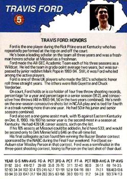 1994-95 Travis Ford #5 Travis Ford Back