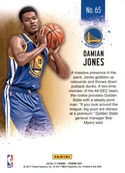 2016-17 Panini Day #65 Damian Jones Back