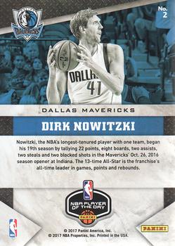 2016-17 Panini NBA Player of the Day #2 Dirk Nowitzki Back