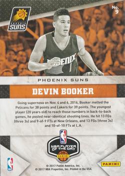 2016-17 Panini NBA Player of the Day #9 Devin Booker Back