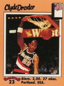 1989 Hobby Press Spain 100 Gigantes del Basket Mundial Stickers #23 Clyde Drexler Front