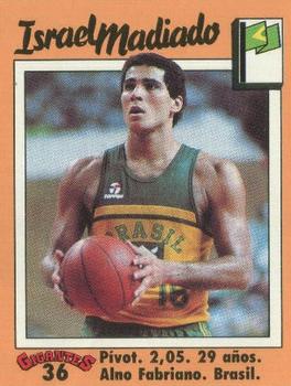 1989 Hobby Press Spain 100 Gigantes del Basket Mundial Stickers #36 Israel Madiado Front