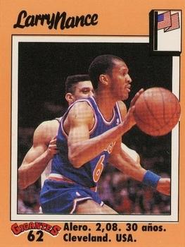 1989 Hobby Press Spain 100 Gigantes del Basket Mundial Stickers #62 Larry Nance Front