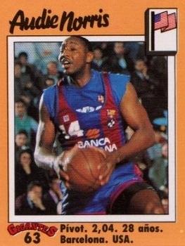 1989 Hobby Press Spain 100 Gigantes del Basket Mundial Stickers #63 Audie Norris Front