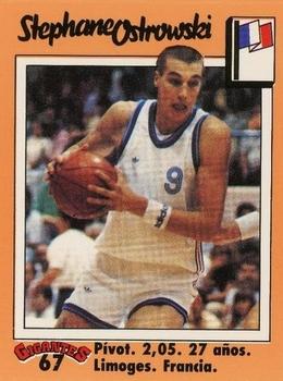 1989 Hobby Press Spain 100 Gigantes del Basket Mundial Stickers #67 Stephane Ostrowski Front