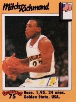 1989 Hobby Press Spain 100 Gigantes del Basket Mundial Stickers #75 Mitch Richmond Front
