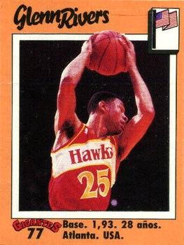 1989 Hobby Press Spain 100 Gigantes del Basket Mundial Stickers #77 Glenn Rivers Front