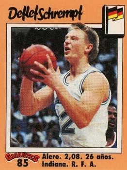 1989 Hobby Press Spain 100 Gigantes del Basket Mundial Stickers #85 Detlef Schrempf Front