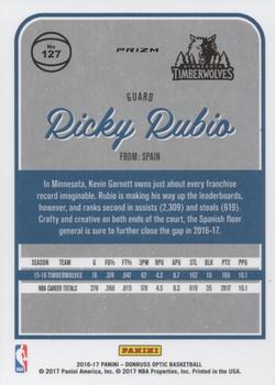 2016-17 Donruss Optic - White Sparkle #127 Ricky Rubio Back