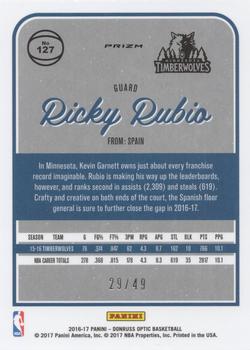 2016-17 Donruss Optic - Blue #127 Ricky Rubio Back