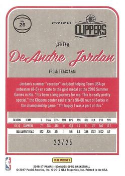 2016-17 Donruss Optic - Aqua #26 DeAndre Jordan Back