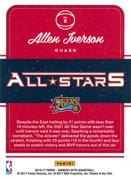 2016-17 Donruss Optic - All-Stars #8 Allen Iverson Back