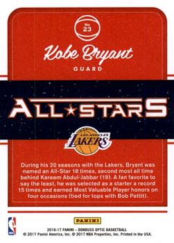 2016-17 Donruss Optic - All-Stars #23 Kobe Bryant Back