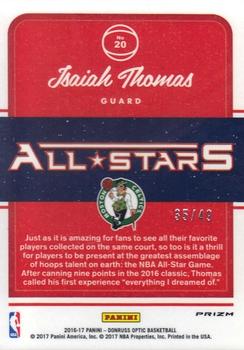 2016-17 Donruss Optic - All-Stars Blue #20 Isaiah Thomas Back