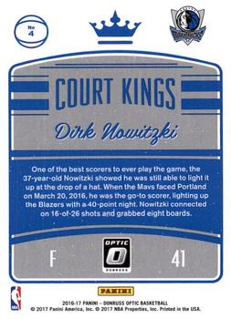 2016-17 Donruss Optic - Court Kings #4 Dirk Nowitzki Back
