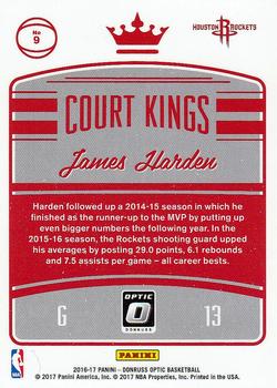 2016-17 Donruss Optic - Court Kings #9 James Harden Back