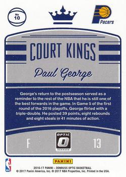 2016-17 Donruss Optic - Court Kings #10 Paul George Back