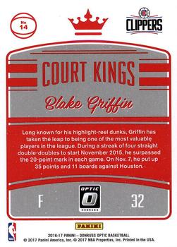 2016-17 Donruss Optic - Court Kings #14 Blake Griffin Back