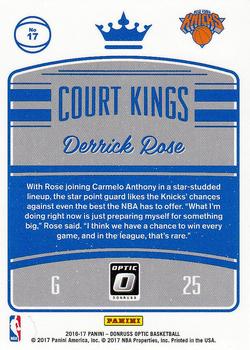 2016-17 Donruss Optic - Court Kings #17 Derrick Rose Back