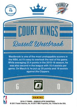 2016-17 Donruss Optic - Court Kings #19 Russell Westbrook Back