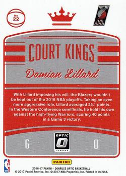 2016-17 Donruss Optic - Court Kings #22 Damian Lillard Back