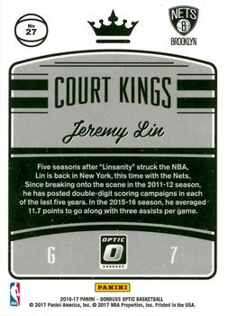 2016-17 Donruss Optic - Court Kings #27 Jeremy Lin Back